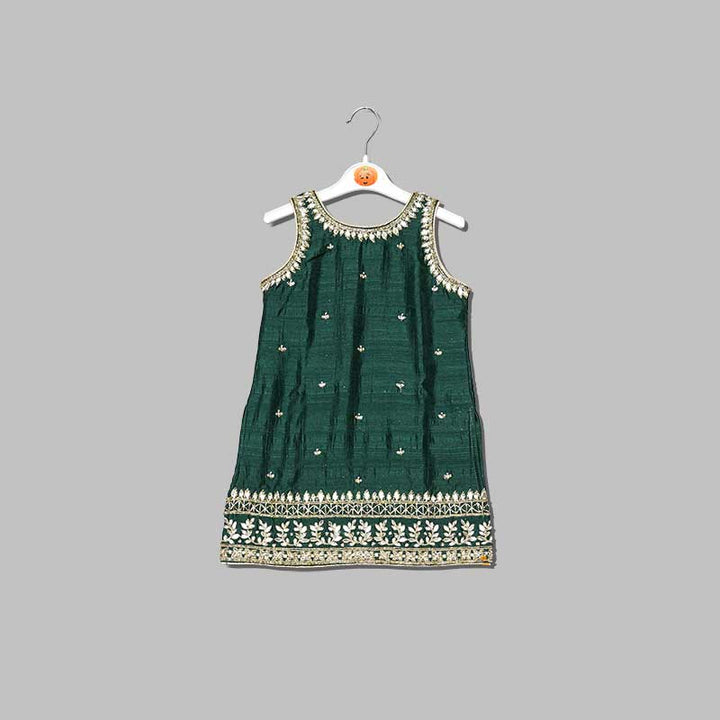 Dark Green Sharara Dress for Kids