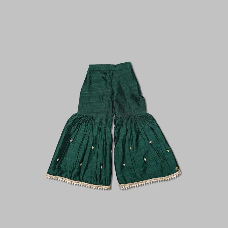 Dark Green Sharara Dress for Kids