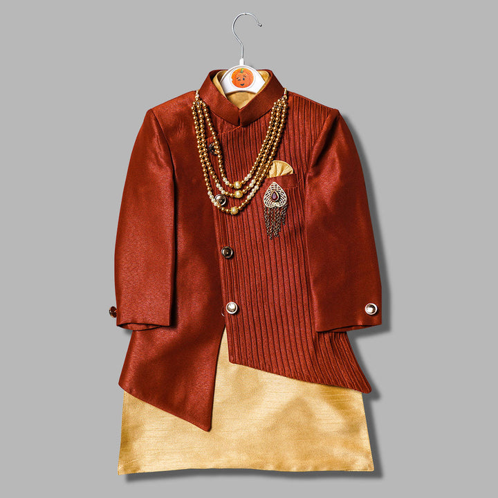 Designer Boys Sherwani with Pajama Top View