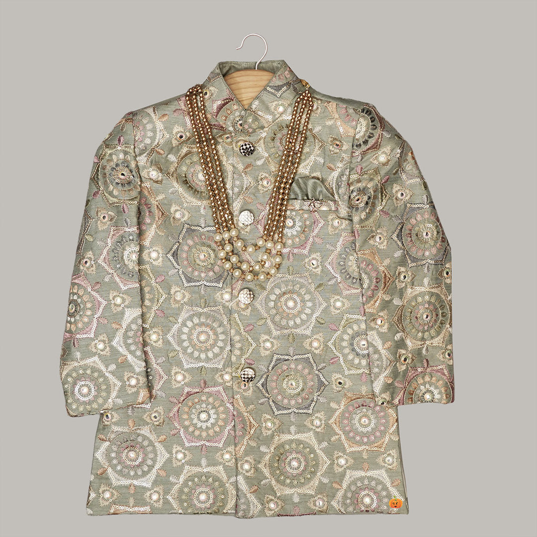 Sherwani for Boys with Pajama Top View