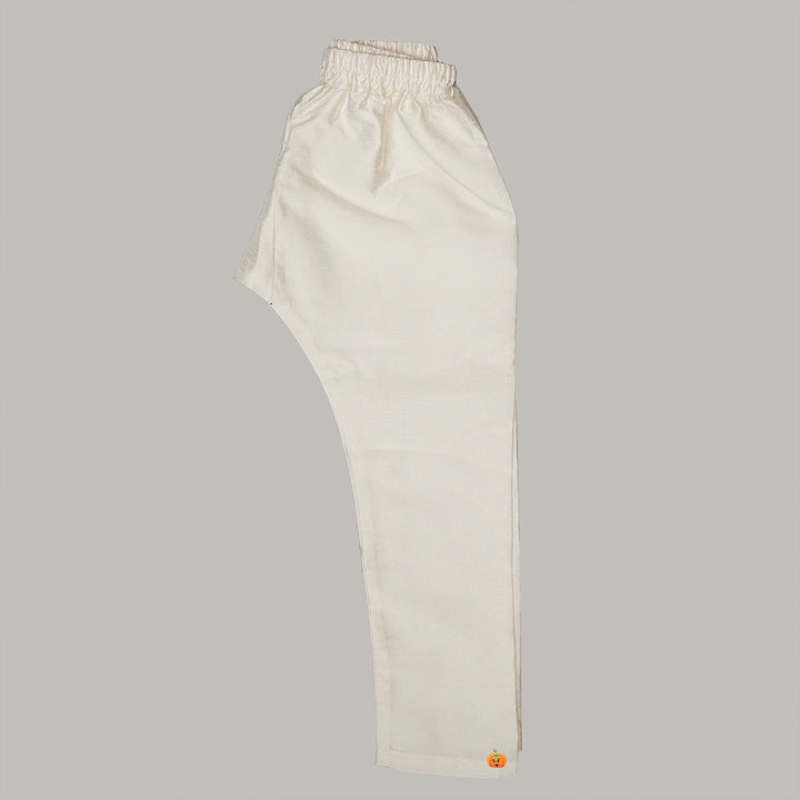 White Sherwani for Boys with Pajama Bottom View