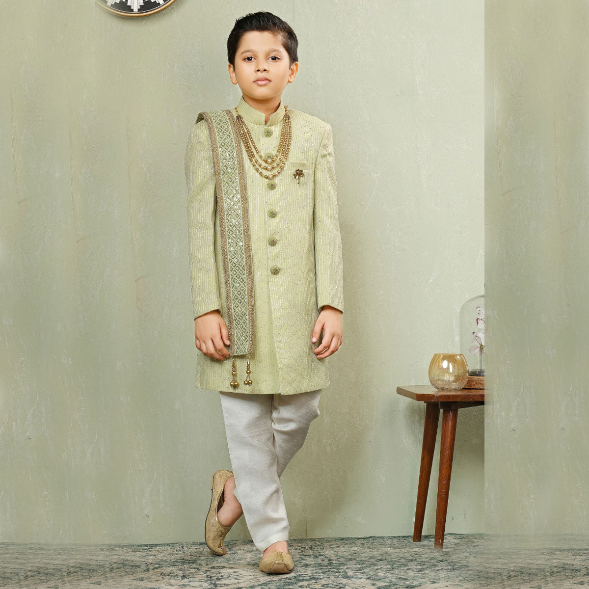 Pre-Order: Navy Self Jacquard Design Jodhpuri Suit for Boys –  Devils-n-Angels