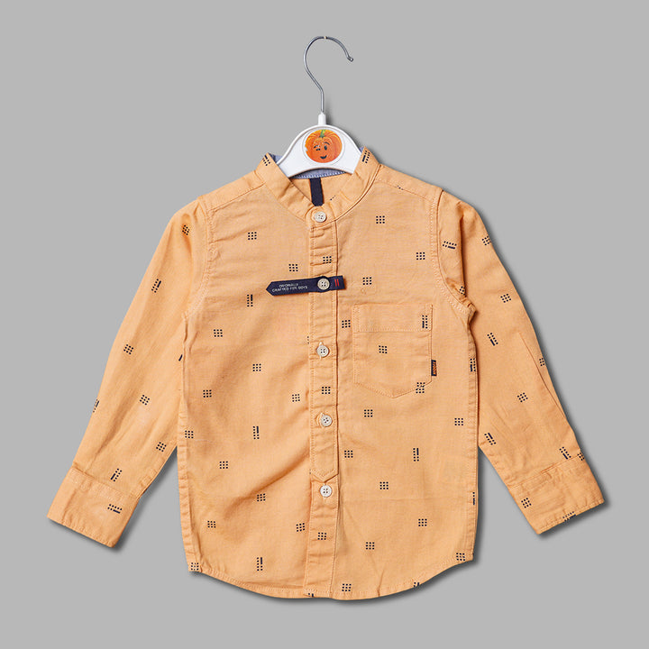 Mandarin Collar Full Sleeves Shirt for Boys Front 