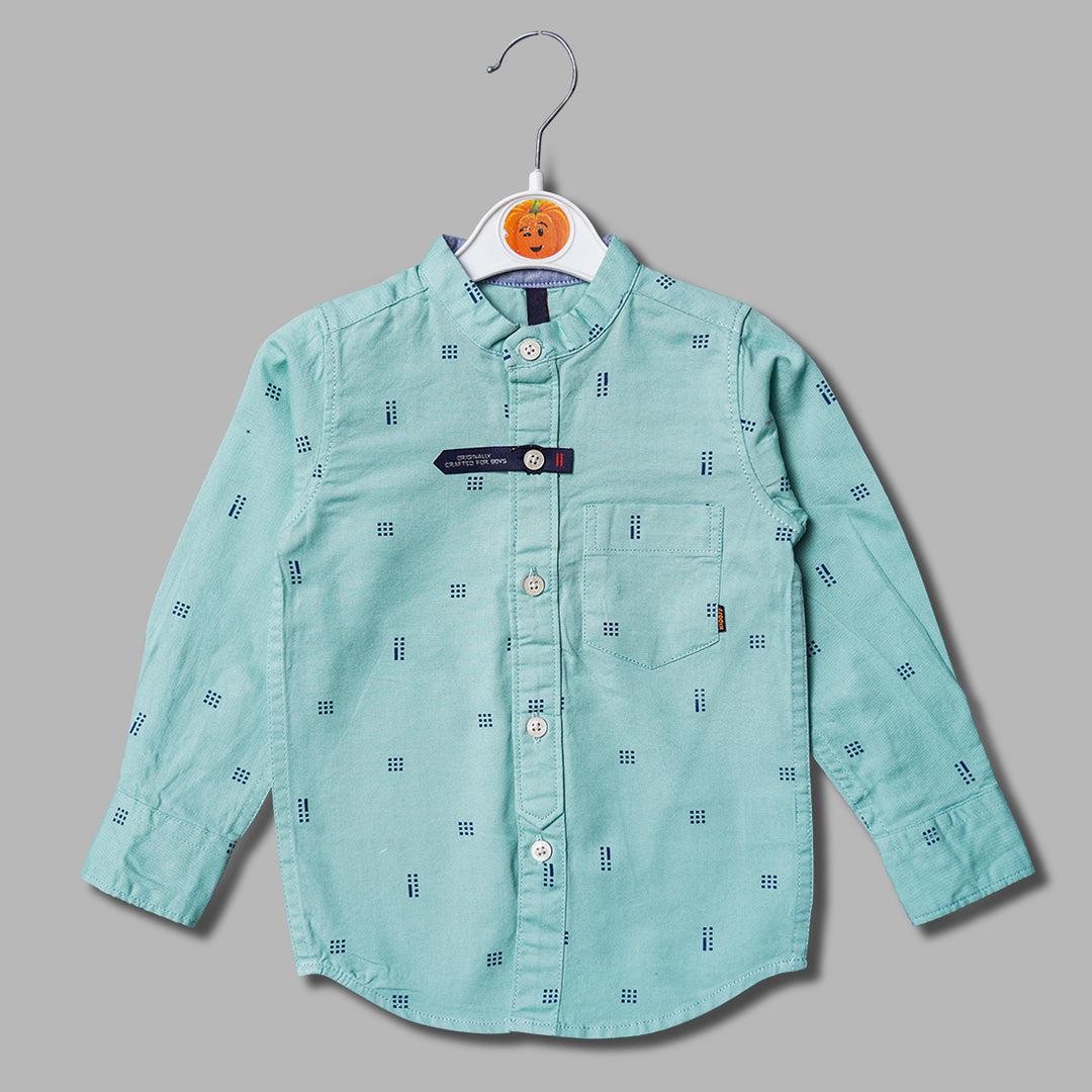 Mandarin Collar Full Sleeves Shirt for Boys Front 