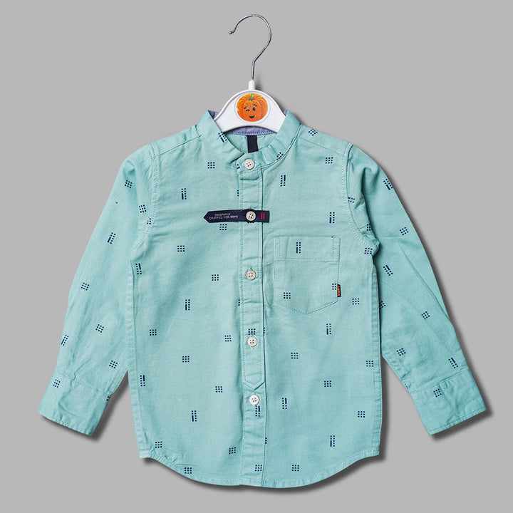 Mandarin Collar Full Sleeves Shirt for Boys Front 
