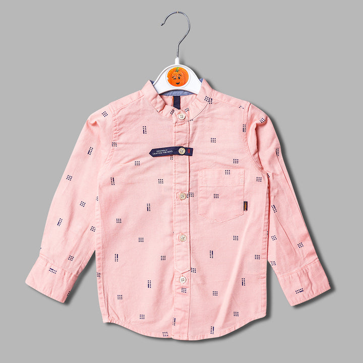 Mandarin Collar Full Sleeves Shirt for Boys Front 