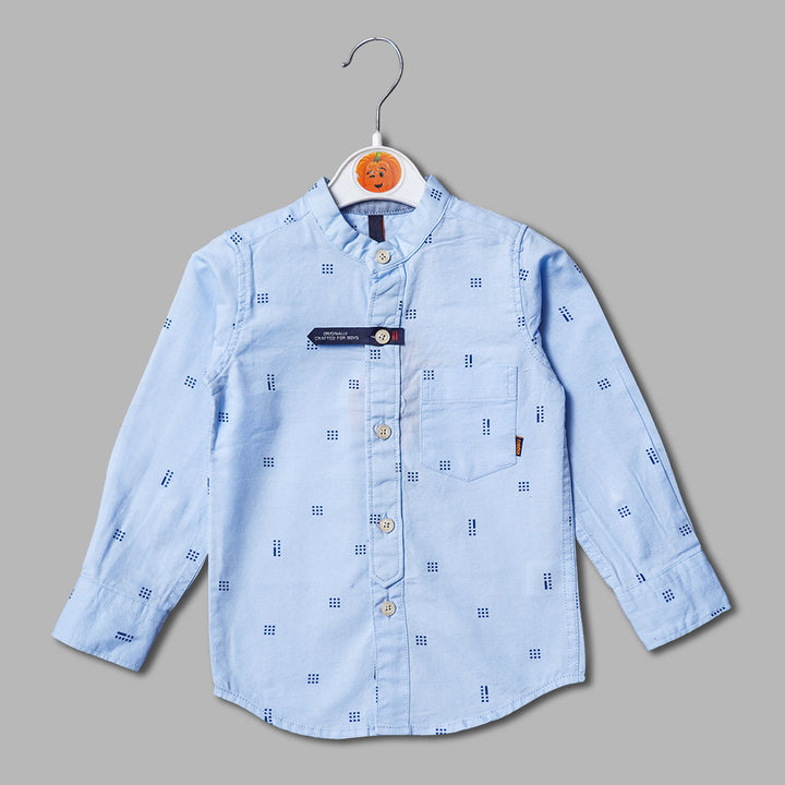 Mandarin Collar Full Sleeves Shirt for Boys Front 
