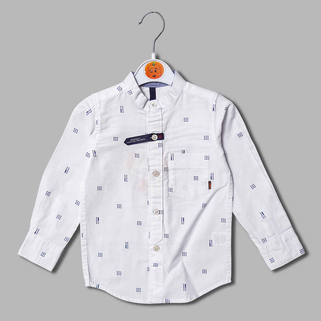 Mandarin Collar Full Sleeves Shirt for Boys Front 