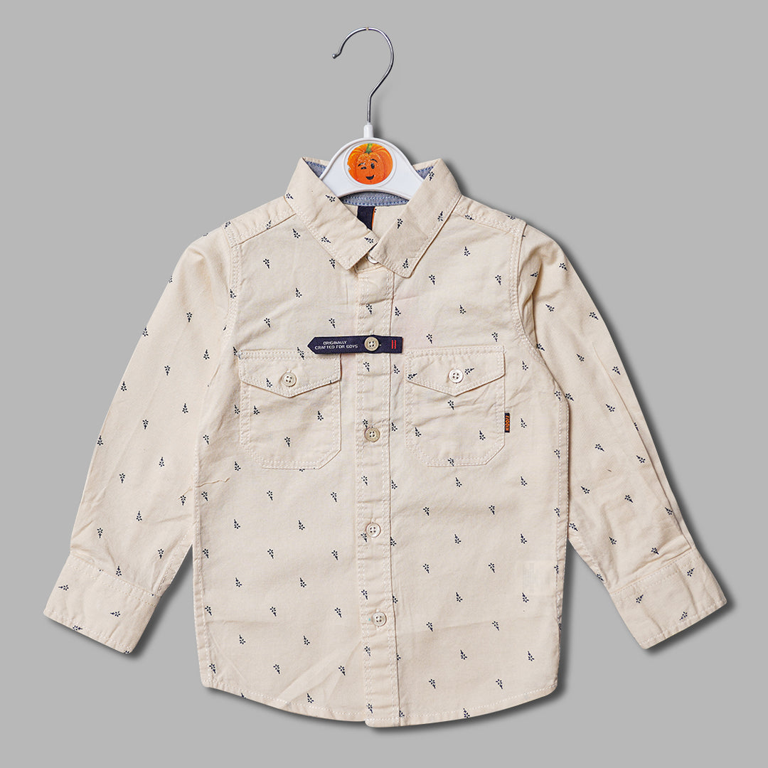 Solid Printed Full Sleeves Shirt for Boys Front View