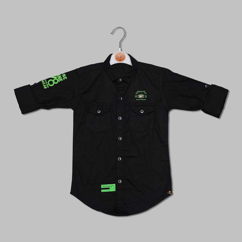 Full Sleeves Black Shirt for Boy Kids