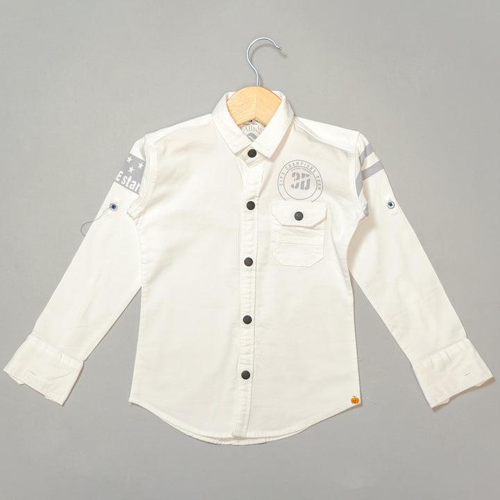 Solid Designer Full Sleeves Shirt for Boys Front View