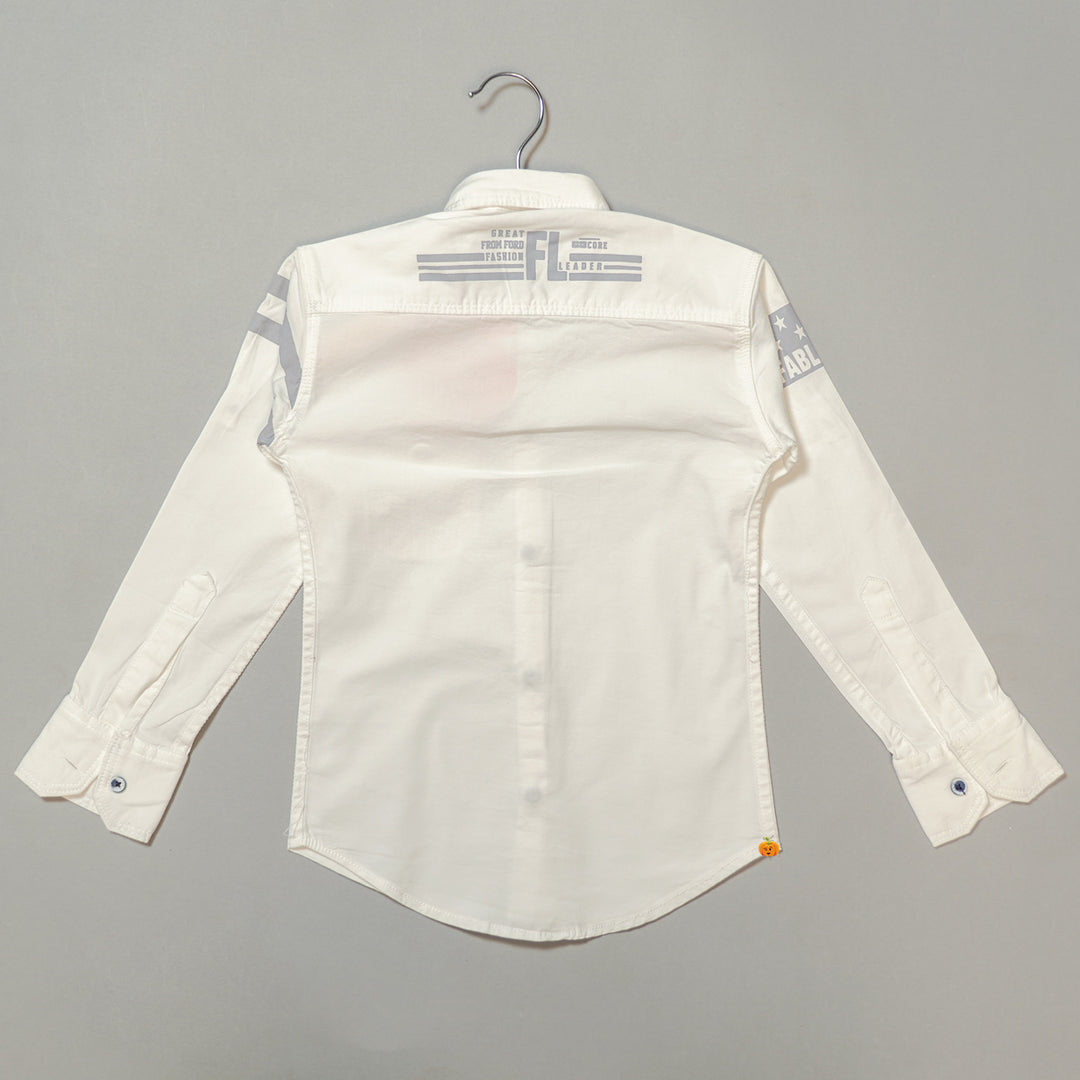 Solid Designer Full Sleeves Shirt for Boys Back View