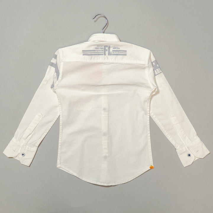 Solid Designer Full Sleeves Shirt for Boys Back View