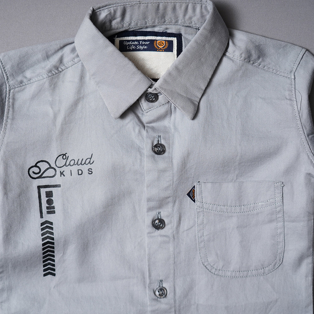 Solid Full Sleeve Shirts for Boys Close Up View