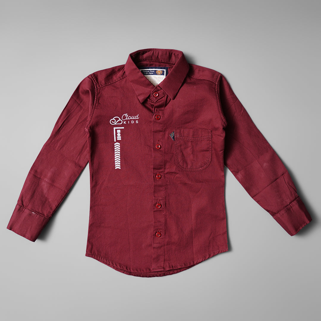 Solid Full Sleeve Shirts for Boys Variant Front View