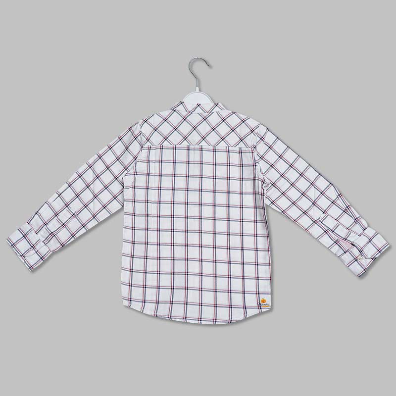 White Check Shirt for Boys Back View