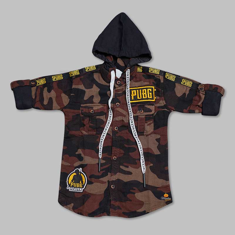 Solid PUBG Hoodie Shirt for Boys Front View