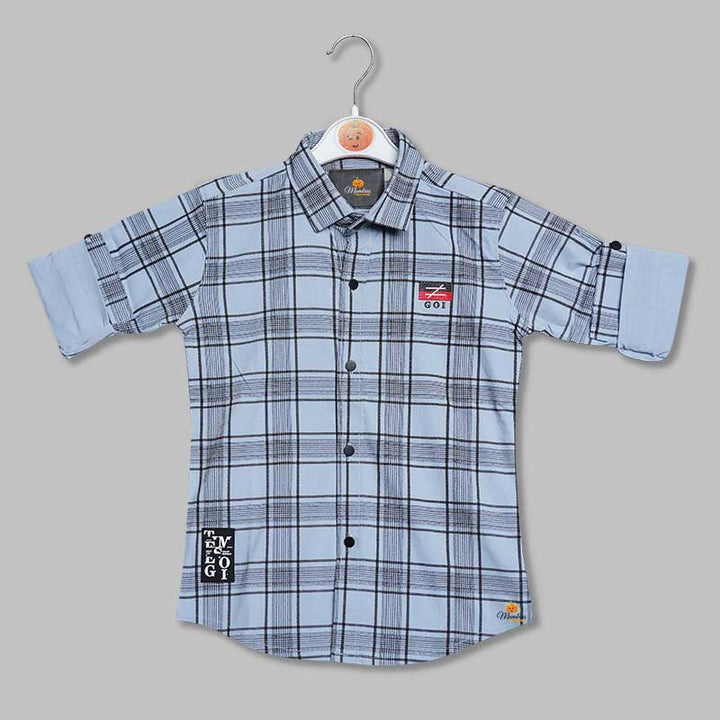Shirt For Boys And Kids With Checks PatternSKY BLUE