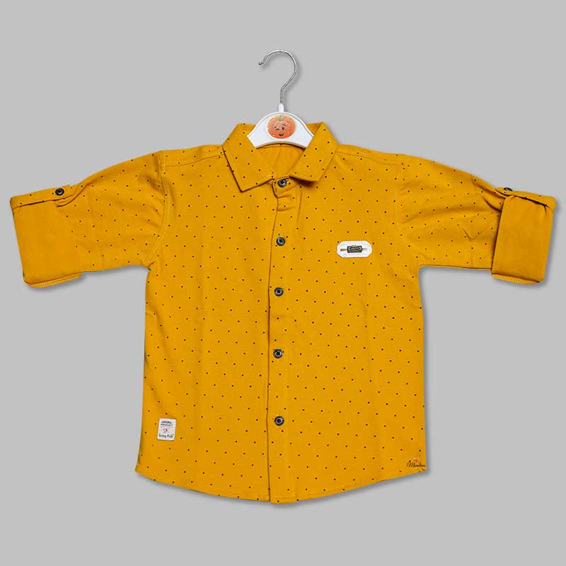 Yellow Dotted Shirt for Boys Front View