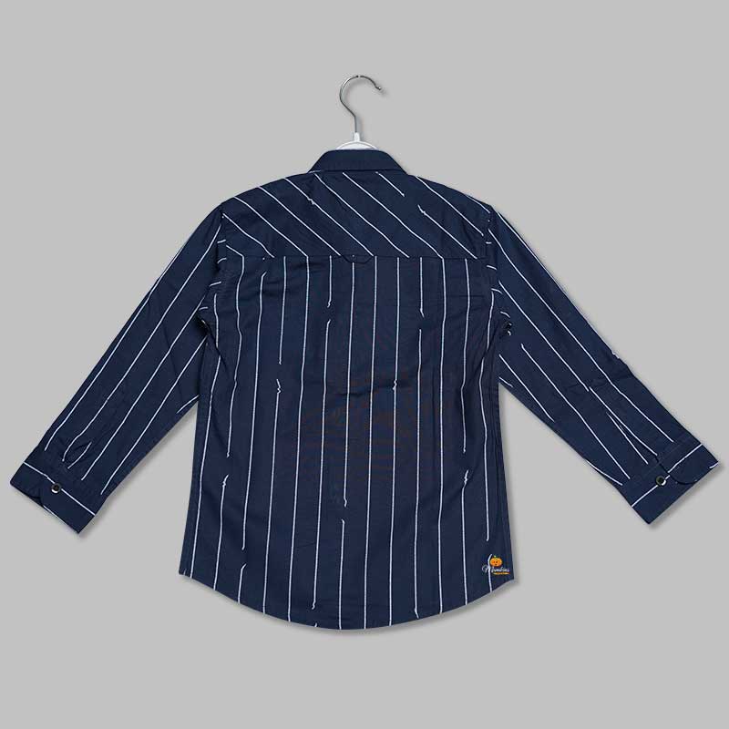 Blue Lining Shirt for Boys Back View