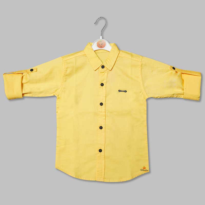 Solid Yellow Shirt for Boys Variant Front View