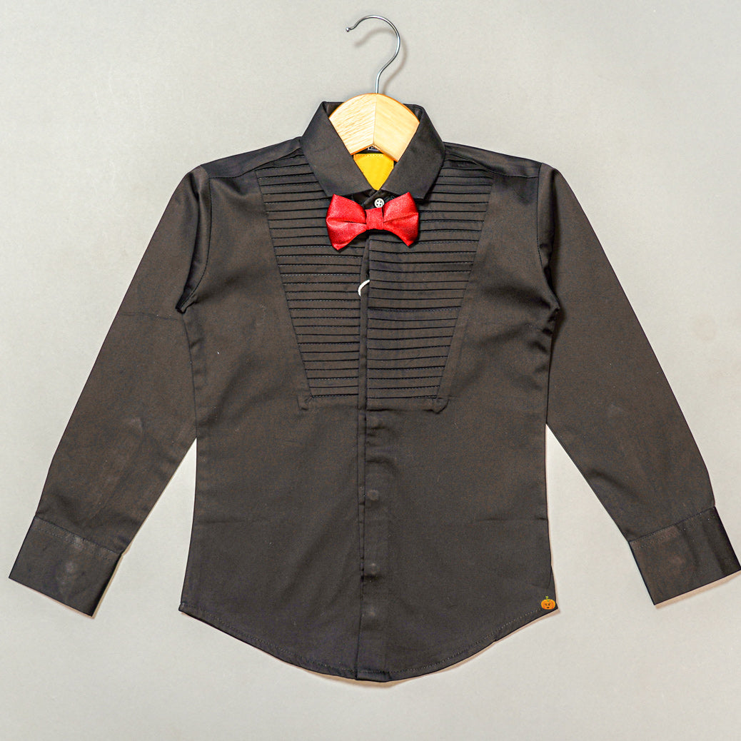 Solid Party Wear Shirt for Boys Front View