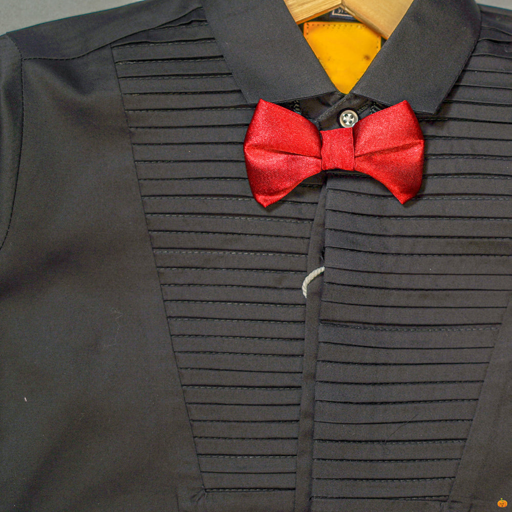 Solid Party Wear Shirt for Boys Close Up View