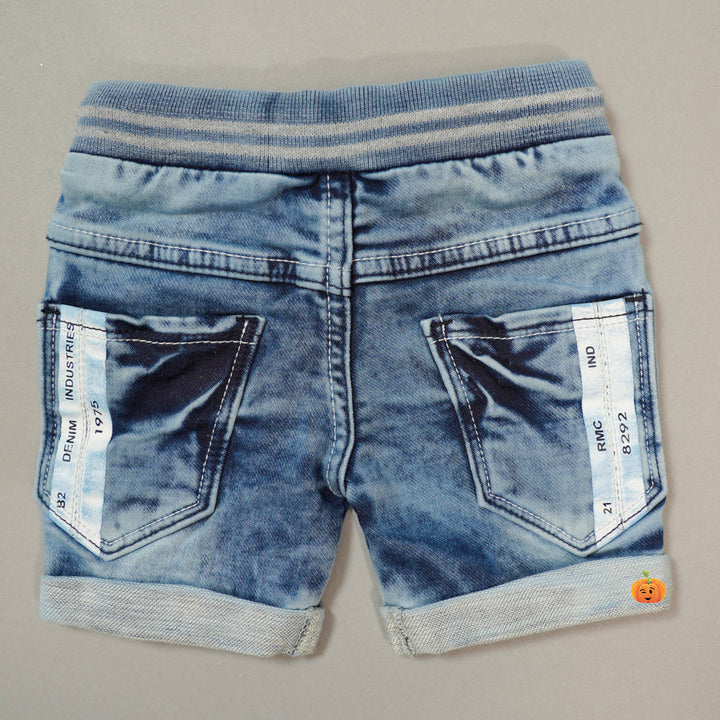 Blue Denim Shorts For Boys Back View