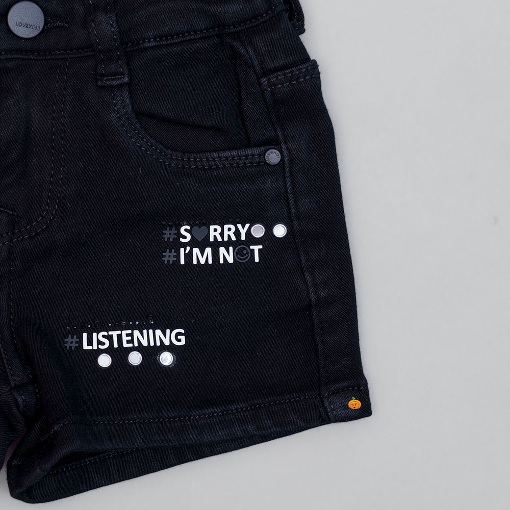 Black Shorts for Girls Close Up View