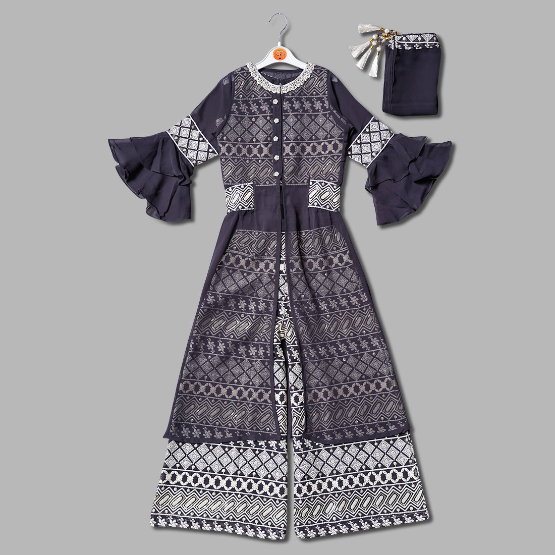 Buy Shrug Set Dresses with trendy kurta and palazzo at Salwat