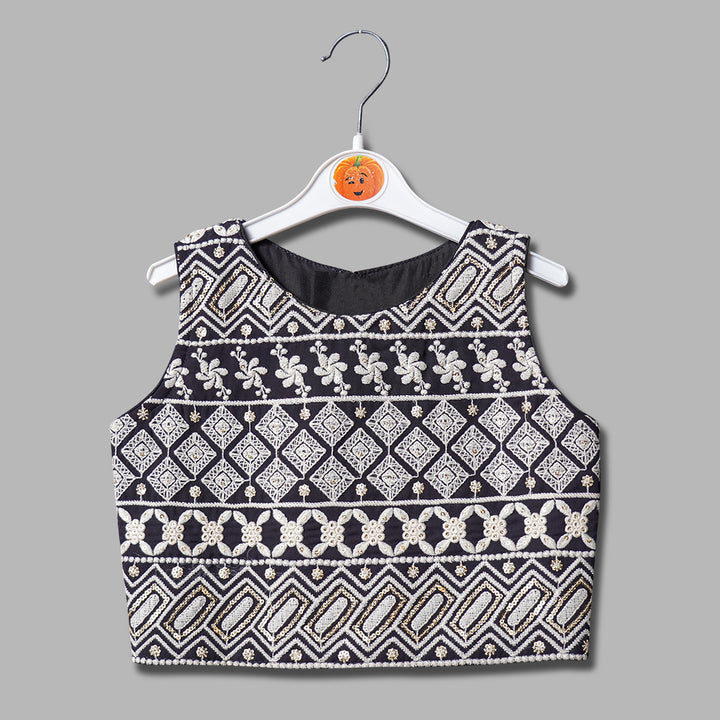 Grey & Rama Girls Plazo Suit With Shrug