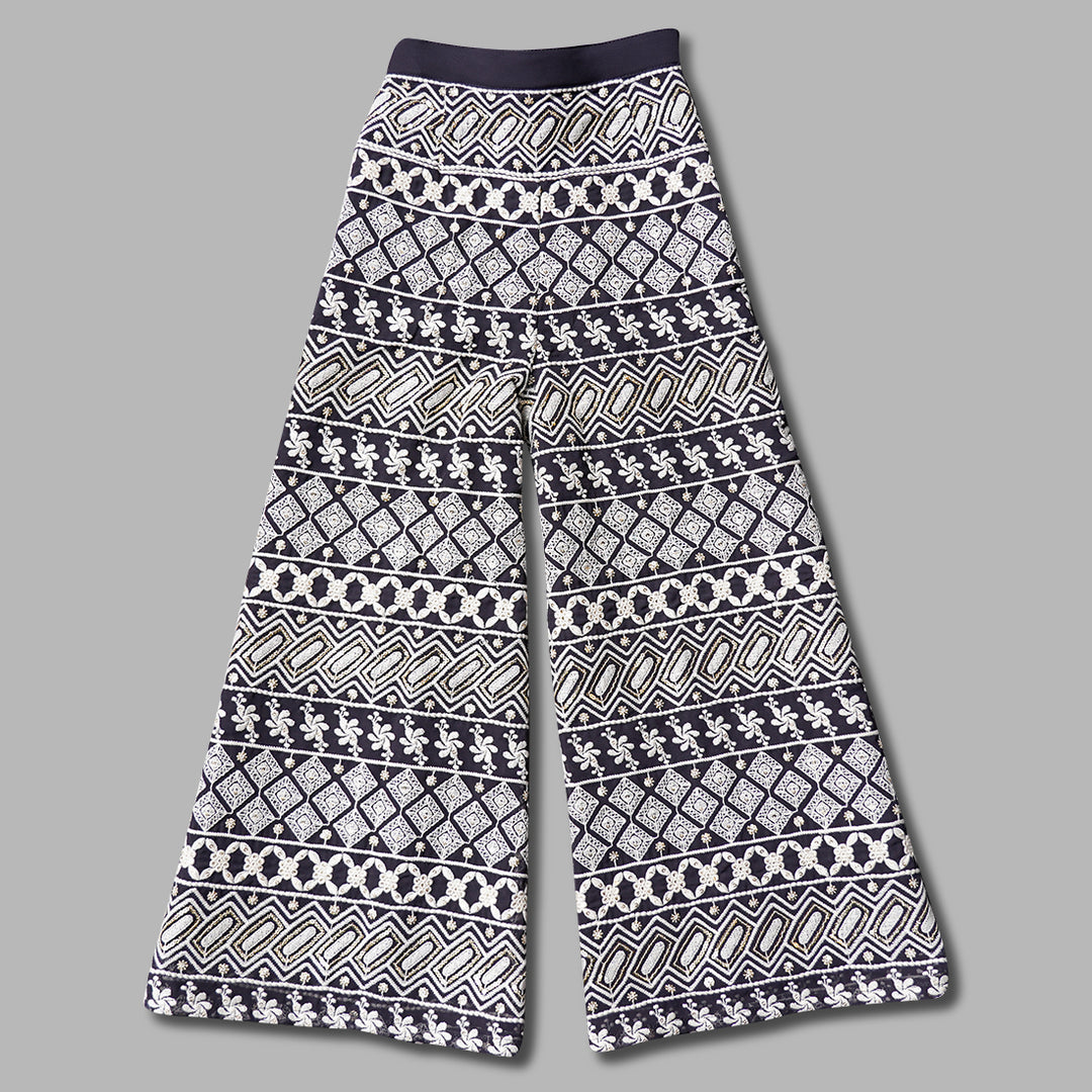 Grey & Rama Girls Plazo Suit With Shrug