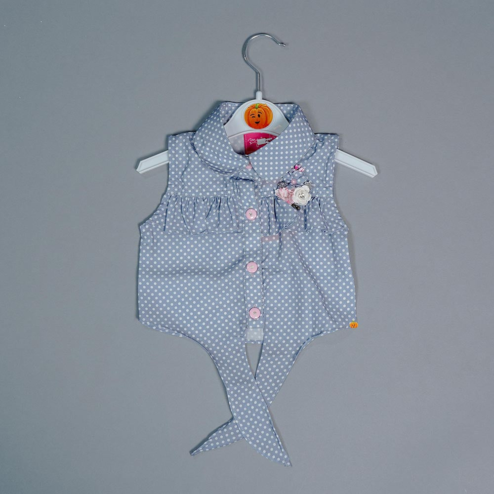 skirt and top for kids in grey color 