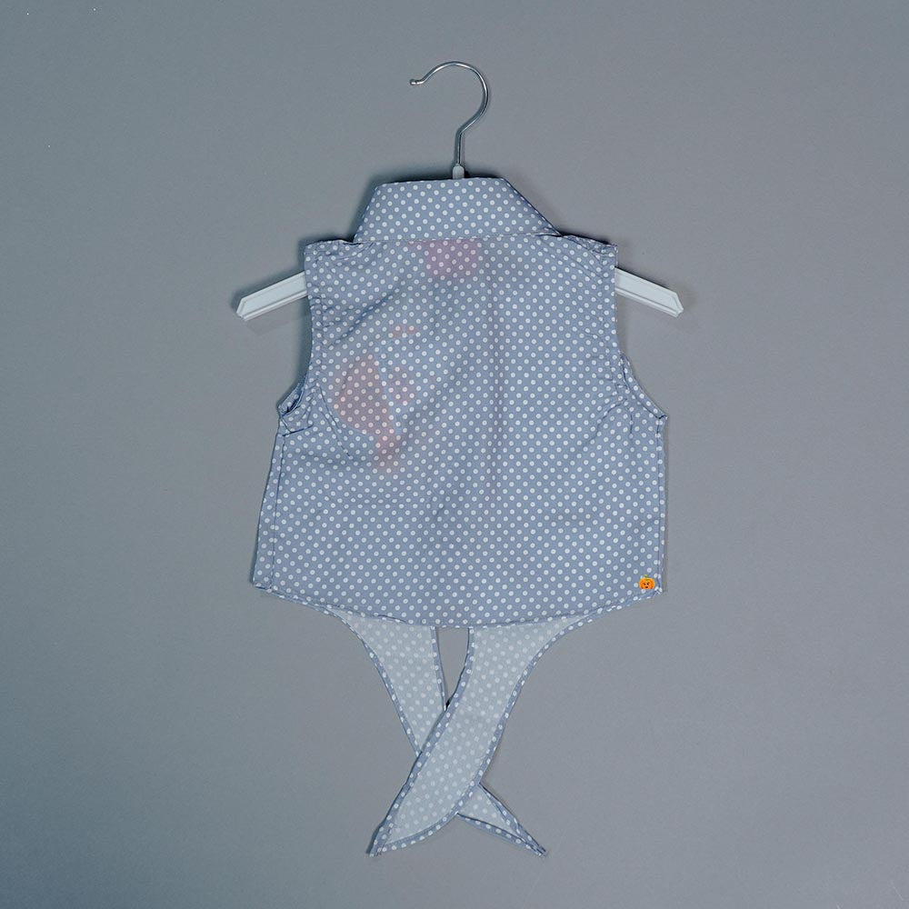 skirt and top for kids in grey color 