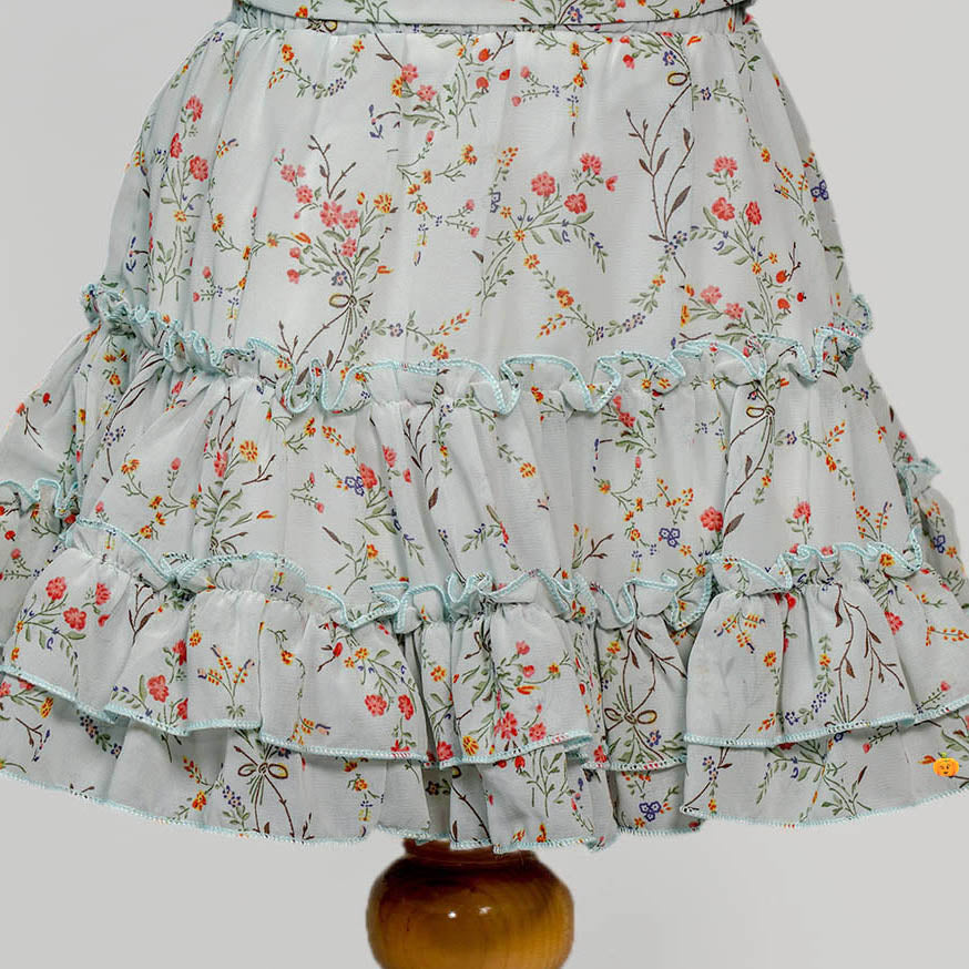 Stylish Skirt Dress For Kids With Ruffle Layered