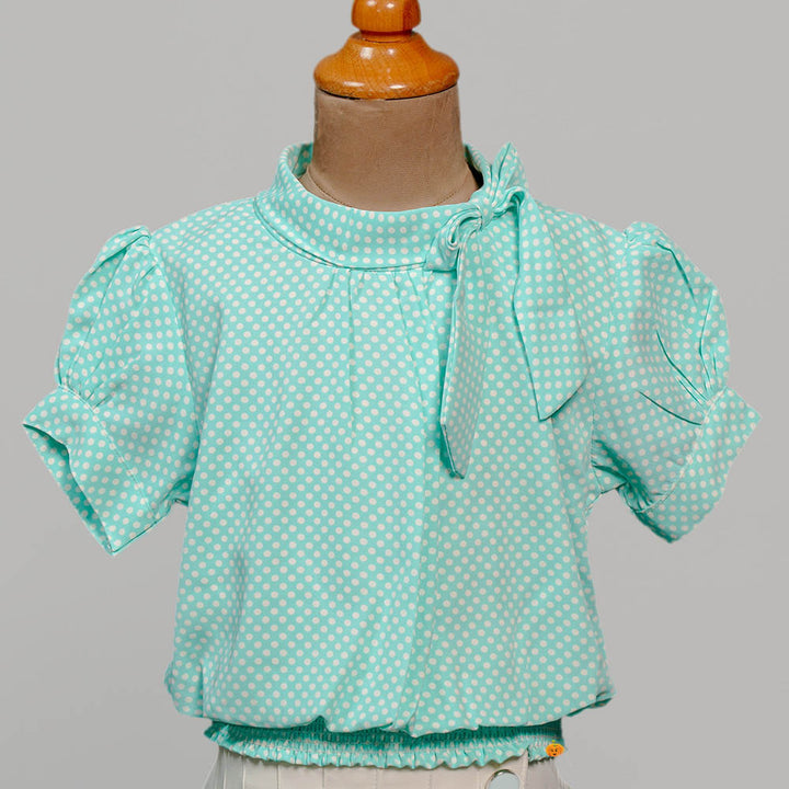 Puffed Sleeves Skirt And Top For Kids