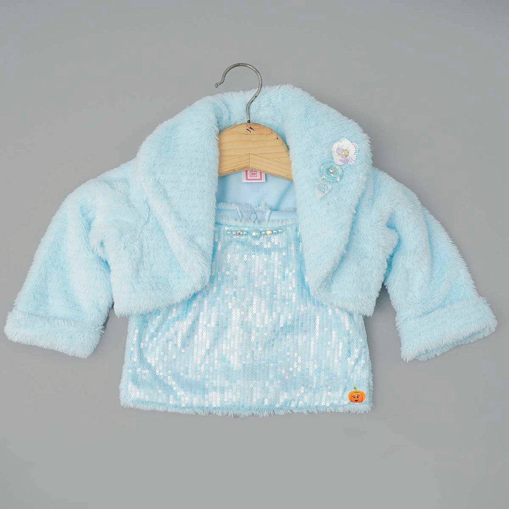  Winter Sequin Girls Skirt & Top Top View
