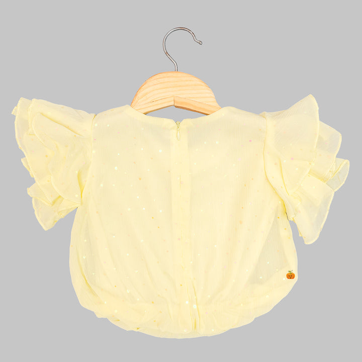 Lemon Sequin Skirt & Top for Girls Back View