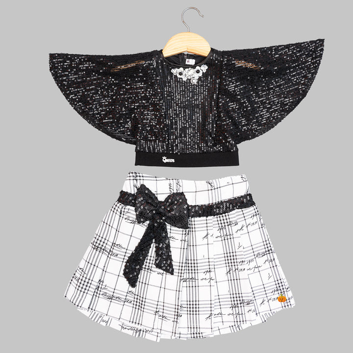 Black Skirt & Top for Girls Front View