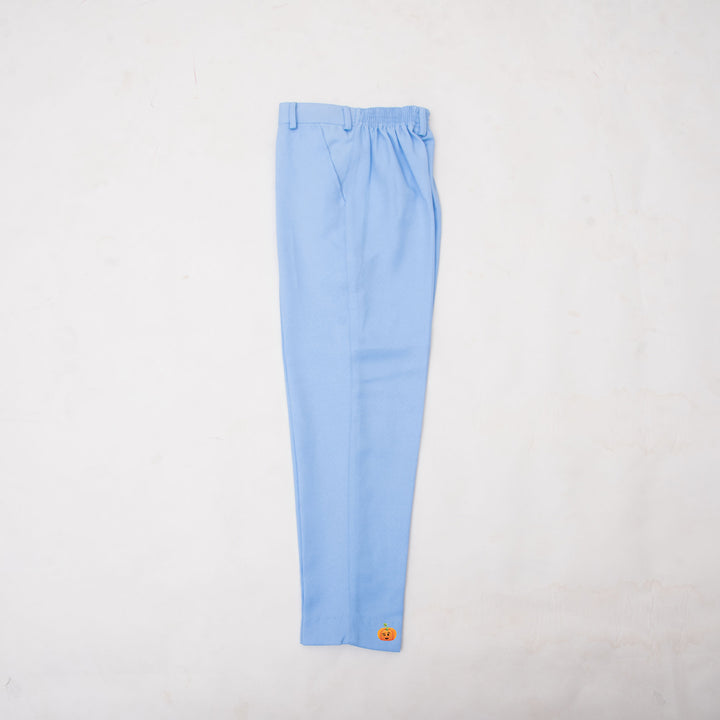 Sky Blue Solid Suit for Boys Bottom View