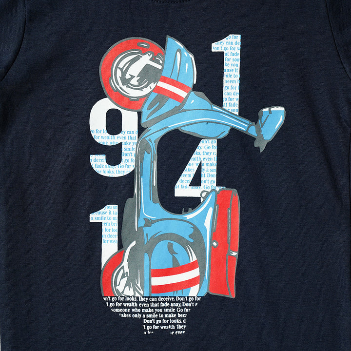 Trendy Sports Vespa t-shirts for Kids Close Up View