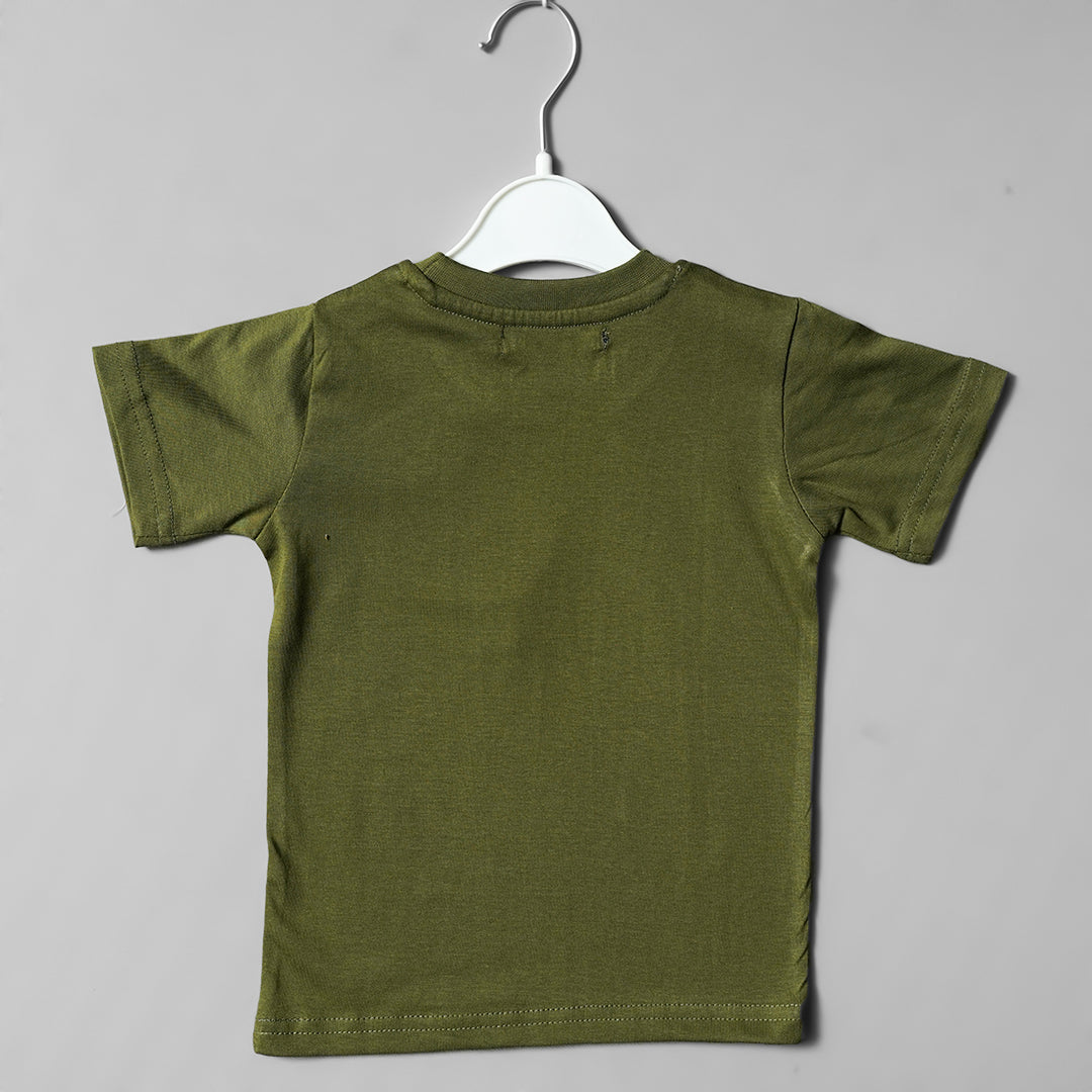 Green Half Sleeves T-Shirts for Boys Back View