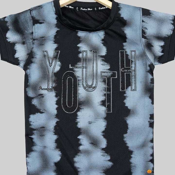 Grey Sheded T-shirt for Boys Close Up View