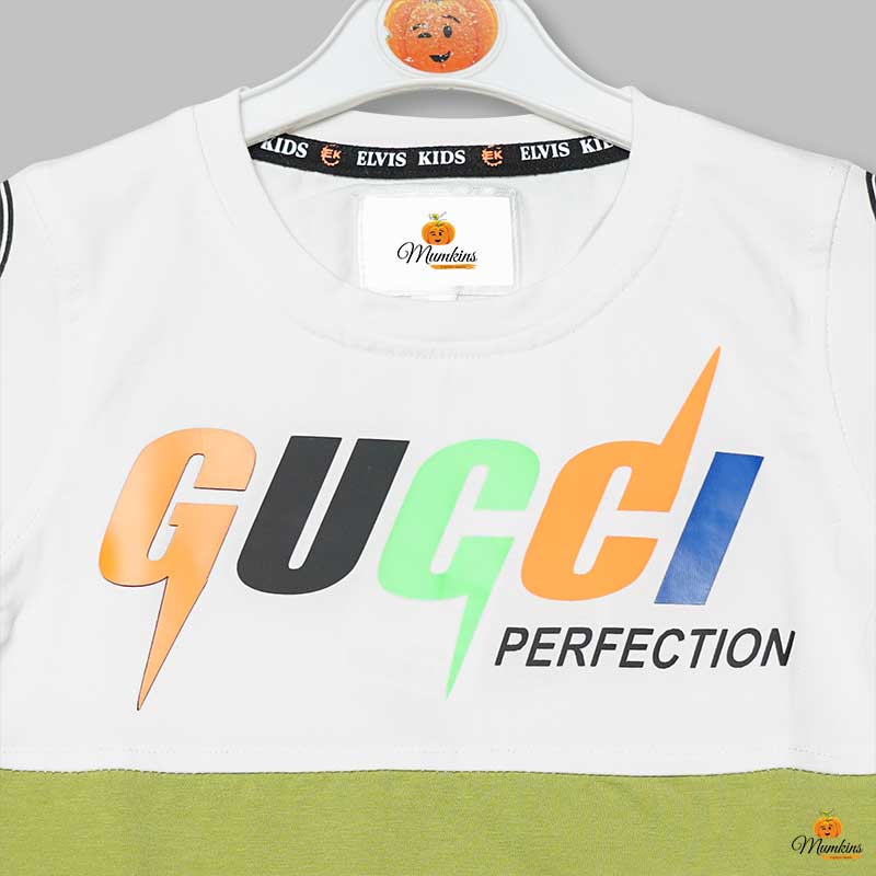 Solid Double Colored T-Shirt for Boys with Front Pockets Close Up View