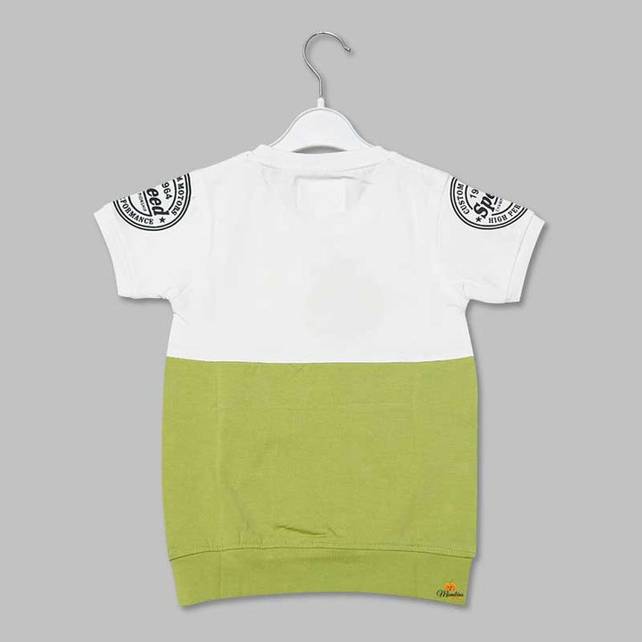 Solid Double Colored T-Shirt for Boys with Front Pockets Back View