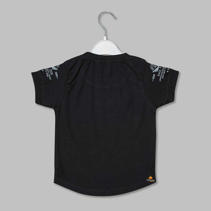 Solid Printed T-Shirts for Boys with Bottom Shape Back View