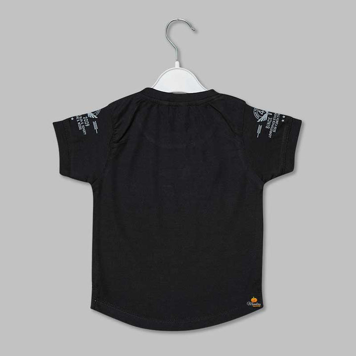 Solid Printed T-Shirts for Boys with Bottom Shape Back View