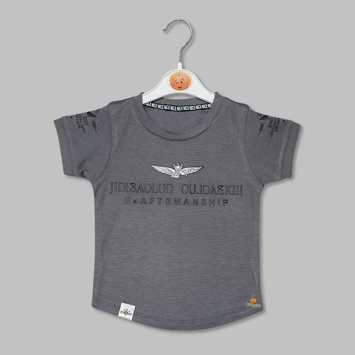 Solid Printed T-Shirts for Boys with Bottom Shape Variant Front View