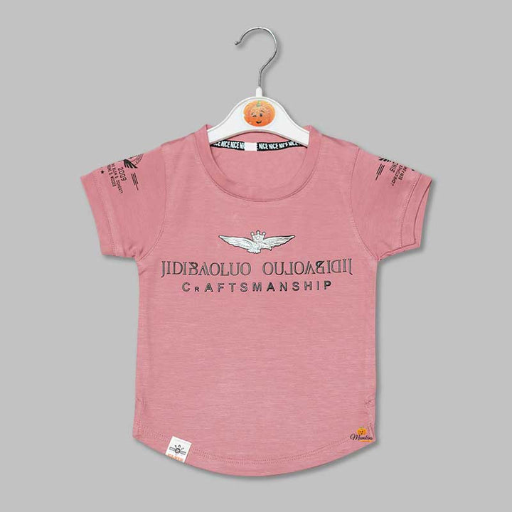 Solid Printed T-Shirts for Boys with Bottom Shape Variant Front View