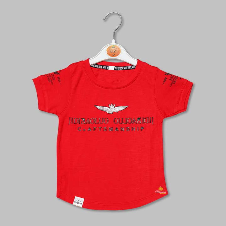 Solid Printed T-Shirts for Boys with Bottom Shape Variant Front View